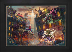 Spider-Man vs. the Sinister Six Wall Art by Thomas Kinkade Studios Standard Number Canvas 24" x 36" Modern Black