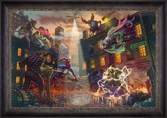 Spider-Man vs. the Sinister Six Wall Art by Thomas Kinkade Studios Standard Number Canvas 24" x 36" Cabernet