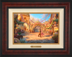 Disney Rapunzel Dancing in the Sunlit Courtyard Wall Art by Thomas Kinkade Studios Estate Edition Canvas 12" x 18" Gallery Burl