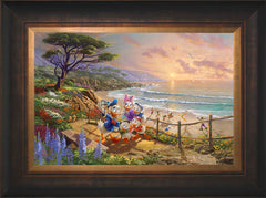 Disney Donald And Daisy - A Duck Day Afternoon Wall Art by Thomas Kinkade Studios Standard Number Canvas 12" x 18" Estate Bronze