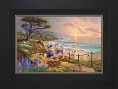 Disney Donald And Daisy - A Duck Day Afternoon Wall Art by Thomas Kinkade Studios Standard Number Canvas 12" x 18" Modern Black