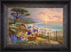 Disney Donald And Daisy - A Duck Day Afternoon Wall Art by Thomas Kinkade Studios Standard Number Canvas 12" x 18" Cabernet