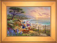 Disney Donald And Daisy - A Duck Day Afternoon Wall Art by Thomas Kinkade Studios Standard Number Canvas 12" x 18" Gallery Gold