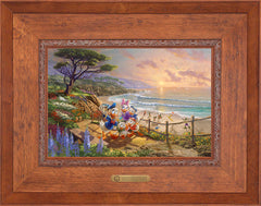 Disney Donald And Daisy - A Duck Day Afternoon Wall Art by Thomas Kinkade Studios Estate Edition Canvas 12" x 18" Rustic Andalucian