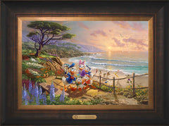 Disney Donald And Daisy - A Duck Day Afternoon Wall Art by Thomas Kinkade Studios Estate Edition Canvas 12" x 18" Estate Bronze