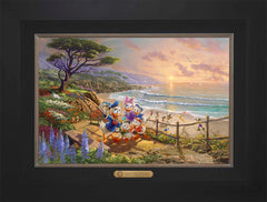 Disney Donald And Daisy - A Duck Day Afternoon Wall Art by Thomas Kinkade Studios Estate Edition Canvas 12" x 18" Modern Black