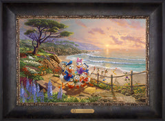 Disney Donald And Daisy - A Duck Day Afternoon Wall Art by Thomas Kinkade Studios Estate Edition Canvas 12" x 18" Cabernet