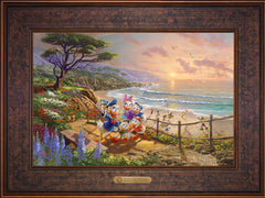 Disney Donald And Daisy - A Duck Day Afternoon Wall Art by Thomas Kinkade Studios Estate Edition Canvas 12" x 18" Gallery Bronze