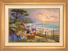 Disney Donald And Daisy - A Duck Day Afternoon Wall Art by Thomas Kinkade Studios Standard Number Canvas 18" x 27" Antique Gold