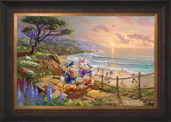 Disney Donald And Daisy - A Duck Day Afternoon Wall Art by Thomas Kinkade Studios Standard Number Canvas 18" x 27" Estate Bronze