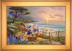 Disney Donald And Daisy - A Duck Day Afternoon Wall Art by Thomas Kinkade Studios Standard Number Canvas 18" x 27" Gallery Gold