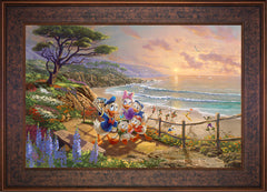 Disney Donald And Daisy - A Duck Day Afternoon Wall Art by Thomas Kinkade Studios Standard Number Canvas 18" x 27" Gallery Bronze