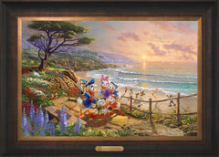 Disney Donald And Daisy - A Duck Day Afternoon Wall Art by Thomas Kinkade Studios Estate Edition Canvas 18" x 27" Estate Bronze