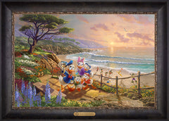 Disney Donald And Daisy - A Duck Day Afternoon Wall Art by Thomas Kinkade Studios Estate Edition Canvas 18" x 27" Cabernet
