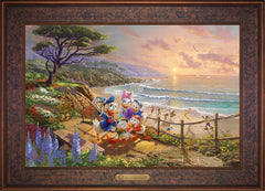 Disney Donald And Daisy - A Duck Day Afternoon Wall Art by Thomas Kinkade Studios Estate Edition Canvas 18" x 27" Gallery Bronze