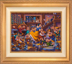 Snow White Dancing with the Dwarfs Wall Art by Eric Dowdle Standard Number Canvas 16" x 20" Antique Gold