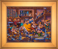Snow White Dancing with the Dwarfs Wall Art by Eric Dowdle Standard Number Canvas 16" x 20" Gallery Gold