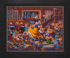 Snow White Dancing with the Dwarfs Wall Art by Eric Dowdle Standard Number Canvas 24" x 30" Modern Black