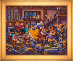 Snow White Dancing with the Dwarfs Wall Art by Eric Dowdle Standard Number Canvas 24" x 30" Gallery Gold