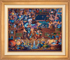 Pinocchio Wall Art by Eric Dowdle Standard Number Canvas 24" x 30" Antique Gold