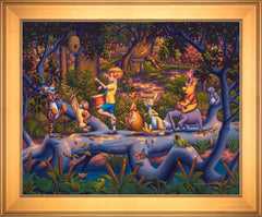 Winnie the Pooh - A Heroes Parade Wall Art by Eric Dowdle Standard Number Canvas 24" x 30" Gallery Gold