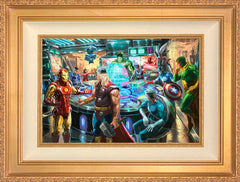 The Avengers Wall Art by Thomas Kinkade Studios Standard Number Canvas 12" x 18" Antique Gold