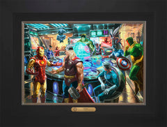 The Avengers Wall Art by Thomas Kinkade Studios Estate Edition Canvas 12" x 18" Modern Black