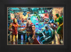The Avengers Wall Art by Thomas Kinkade Studios Standard Number Canvas 18" x 27" Modern Black