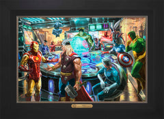 The Avengers Wall Art by Thomas Kinkade Studios Estate Edition Canvas 18" x 27" Modern Black