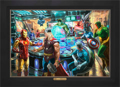 The Avengers Wall Art by Thomas Kinkade Studios Estate Edition Canvas 24" x 36" Modern Black