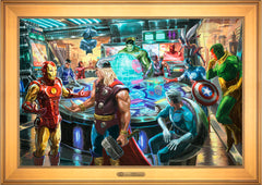 The Avengers Wall Art by Thomas Kinkade Studios Estate Edition Canvas 24" x 36" Gallery Gold