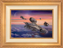 The Mandalorian ™ - The Escort Wall Art by Thomas Kinkade Studios Standard Number Canvas 12" x 18" Antique Gold