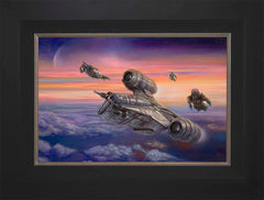 The Mandalorian ™ - The Escort Wall Art by Thomas Kinkade Studios Standard Number Canvas 12" x 18" Modern Black