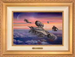 The Mandalorian ™ - The Escort Wall Art by Thomas Kinkade Studios Estate Edition Canvas 12" x 18" Antique Gold
