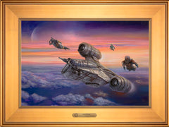 The Mandalorian ™ - The Escort Wall Art by Thomas Kinkade Studios Estate Edition Canvas 12" x 18" Gallery Gold