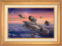 The Mandalorian ™ - The Escort Wall Art by Thomas Kinkade Studios Standard Number Canvas 18" x 27" Antique Gold