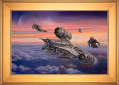 The Mandalorian ™ - The Escort Wall Art by Thomas Kinkade Studios Standard Number Canvas 18" x 27" Gallery Gold