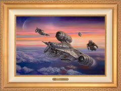 The Mandalorian ™ - The Escort Wall Art by Thomas Kinkade Studios Estate Edition Canvas 18" x 27" Antique Gold