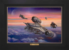 The Mandalorian ™ - The Escort Wall Art by Thomas Kinkade Studios Estate Edition Canvas 18" x 27" Modern Black