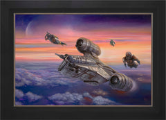 The Mandalorian ™ - The Escort Wall Art by Thomas Kinkade Studios Standard Number Canvas 24" x 36" Modern Black