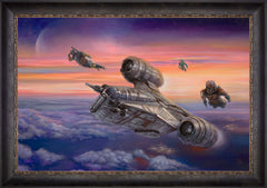 The Mandalorian ™ - The Escort Wall Art by Thomas Kinkade Studios Standard Number Canvas 24" x 36" Cabernet