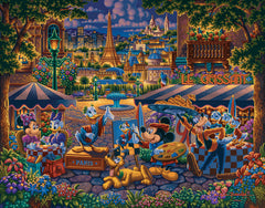 Mickey and Friends Paint in Paris Wall Art by Eric Dowdle Canvas Gallery Wrap 11" x 14" Unframed