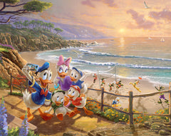Disney Donald And Daisy - A Duck Day Afternoon Wall Art by Thomas Kinkade Studios Canvas Gallery Wrap 8" x 10" Unframed