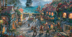 Disney Pirates of the Caribbean Wall Art by Thomas Kinkade Studios Canvas Gallery Wrap 16" x 31" Unframed