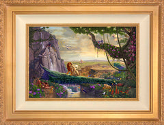 Disney The Lion King - Return to Pride Rock Wall Art by Thomas Kinkade Studios Jewel Edition Canvas 12" x 18" Antique Gold