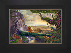 Disney The Lion King - Return to Pride Rock Wall Art by Thomas Kinkade Studios Jewel Edition Canvas 12" x 18" Modern Black