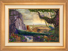 Disney The Lion King - Return to Pride Rock Wall Art by Thomas Kinkade Studios Jewel Edition Canvas 18" x 27" Antique Gold