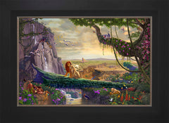 Disney The Lion King - Return to Pride Rock Wall Art by Thomas Kinkade Studios Jewel Edition Canvas 18" x 27" Modern Black
