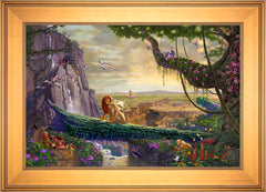 Disney The Lion King - Return to Pride Rock Wall Art by Thomas Kinkade Studios Jewel Edition Canvas 18" x 27" Gallery Gold