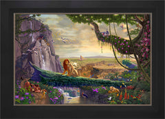 Disney The Lion King - Return to Pride Rock Wall Art by Thomas Kinkade Studios Jewel Edition Canvas 24" x 36" Modern Black